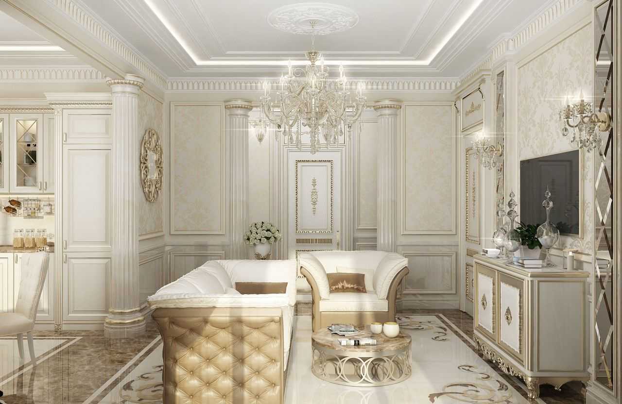 Мрамор в классическом интерьере: квартира в ЖК Крещатик (Киев)